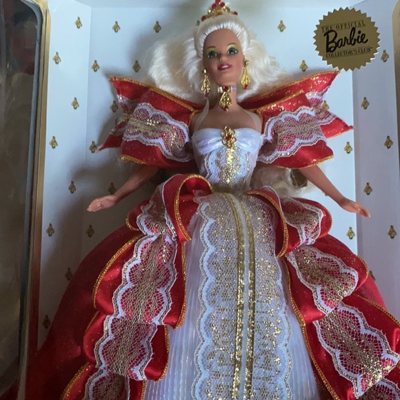 Rare 1997 Happy Holiday BLONDE Barbie in Acrylic Case - Picture 8 of 11